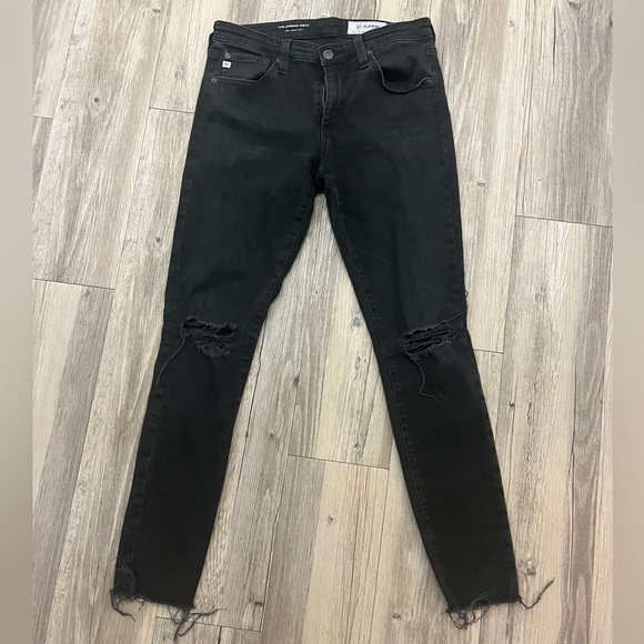 AG Adriano Goldschmied Black The Legging Super Skinny Ankle distressed jean - Picture 2 of 6